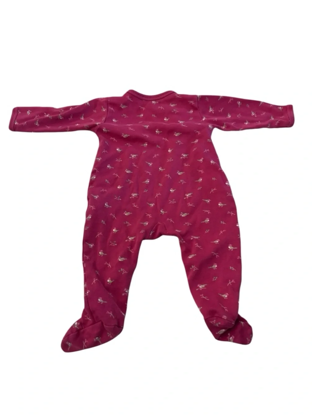 Babycottons Pink Bird Print Pima Cotton Footed Sleeper 3M Luxury Romper Peru